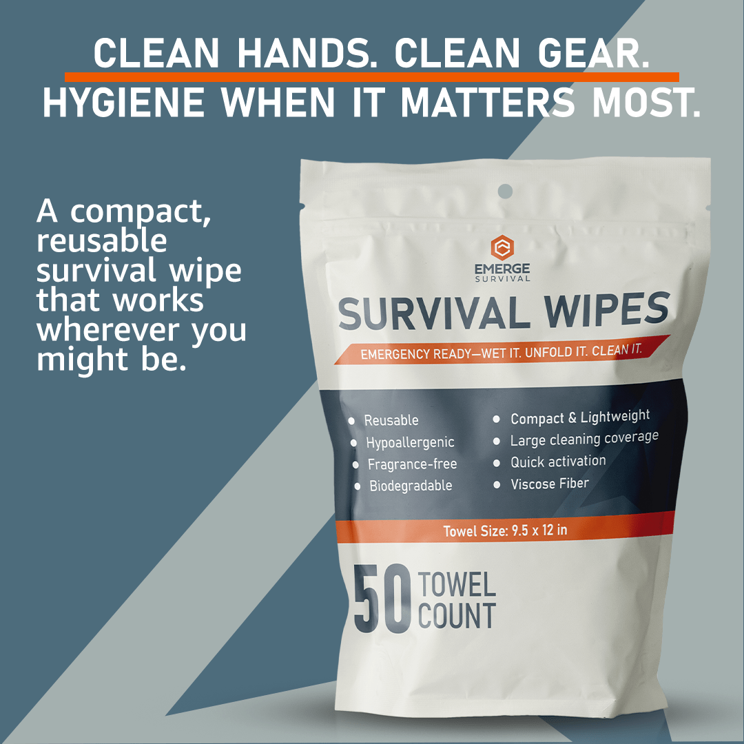 Emerge Survival Wipes - 50ct - Wander Together Outfitters