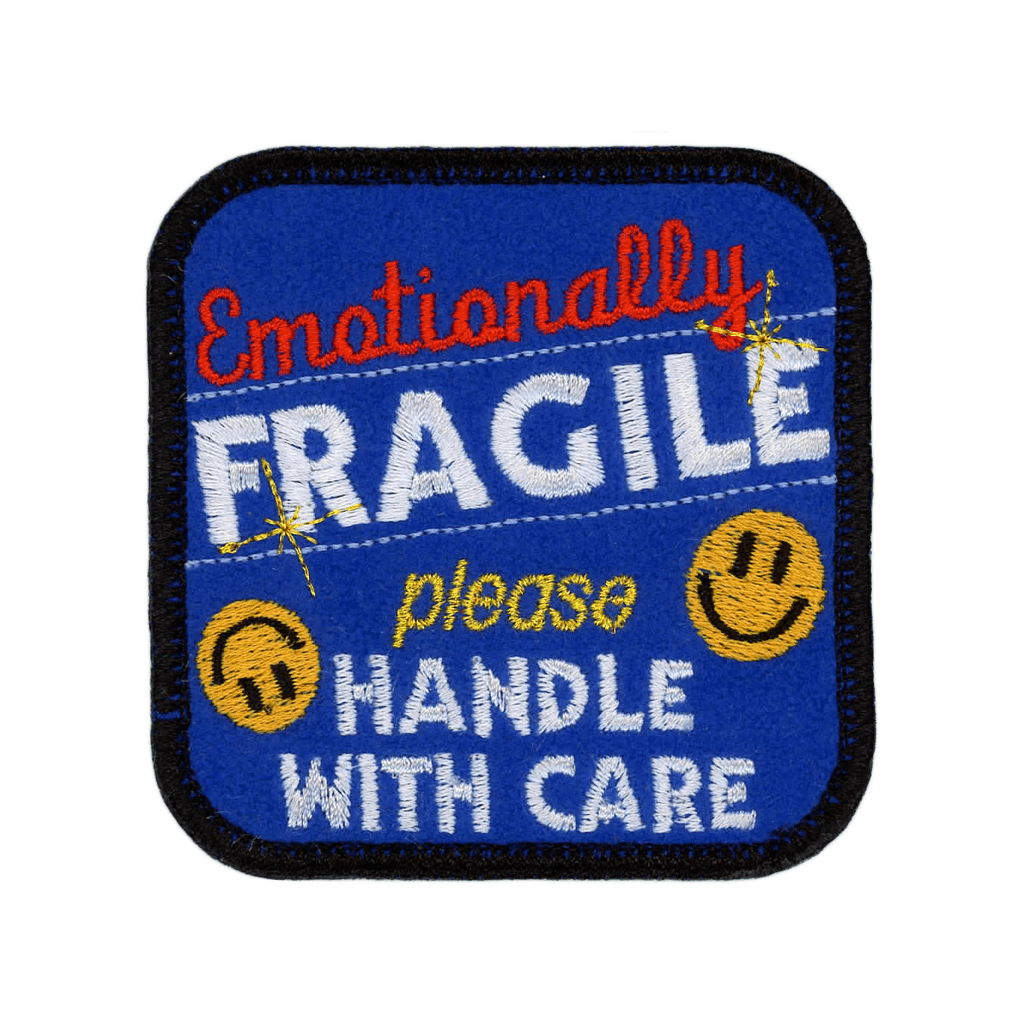 "Emotionally Fragile" Blue Handmade Sew or Iron On Patch - Wander Together Outfitters