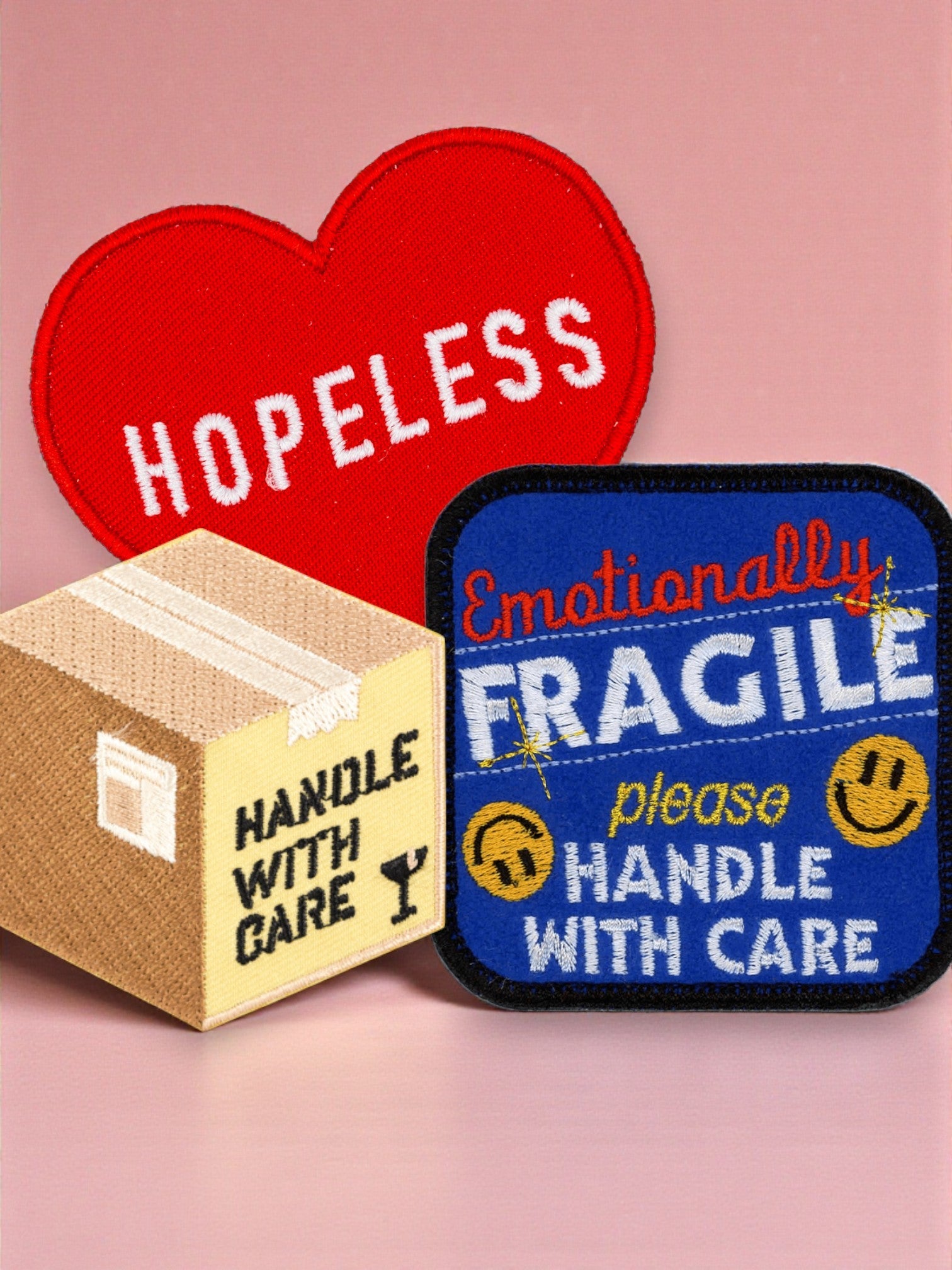 "Emotionally Fragile" Blue Handmade Sew or Iron On Patch - Wander Together Outfitters