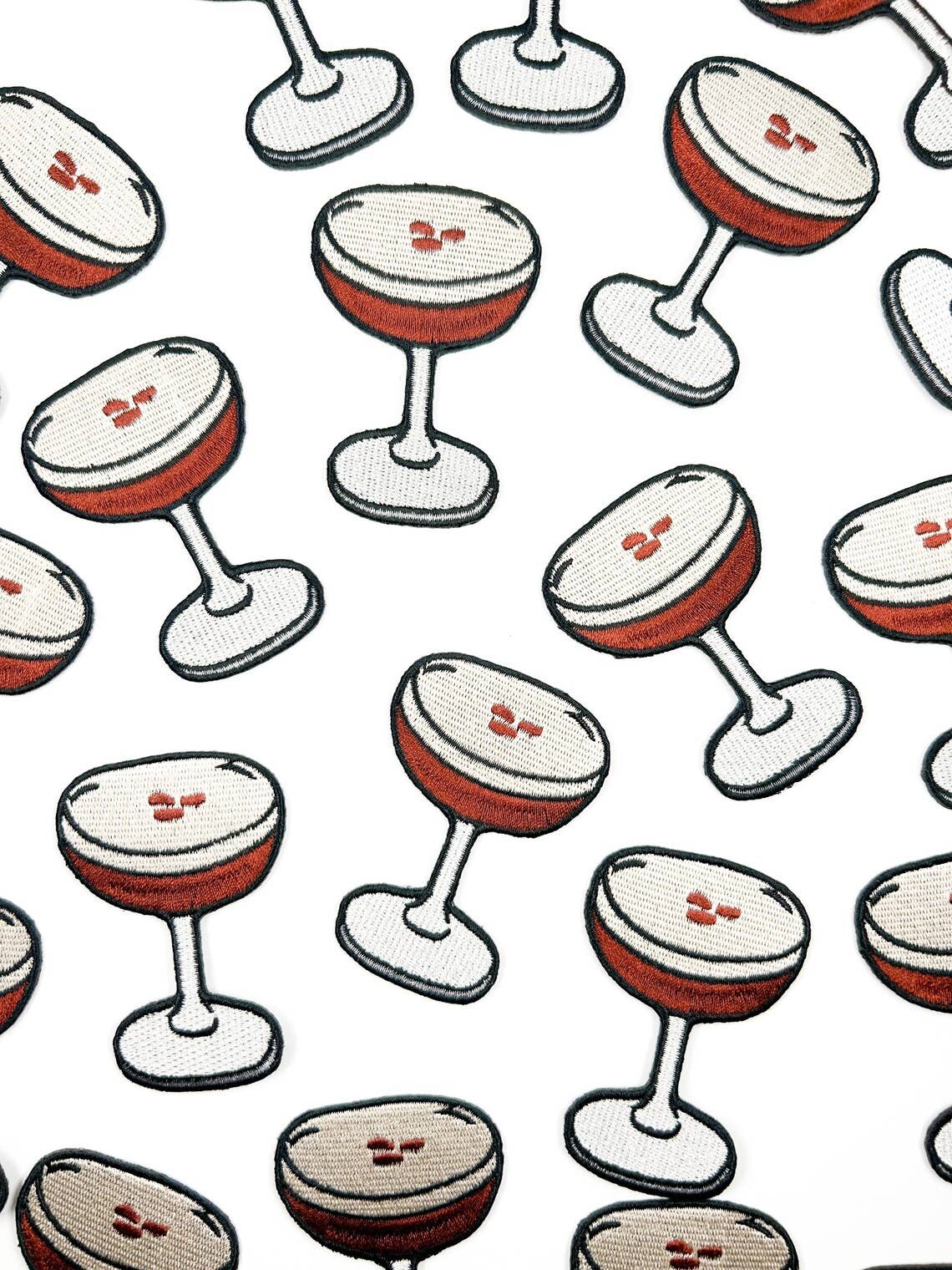 Espresso Martini Cocktail Embroidered Iron - On Patch - Wander Together Outfitters