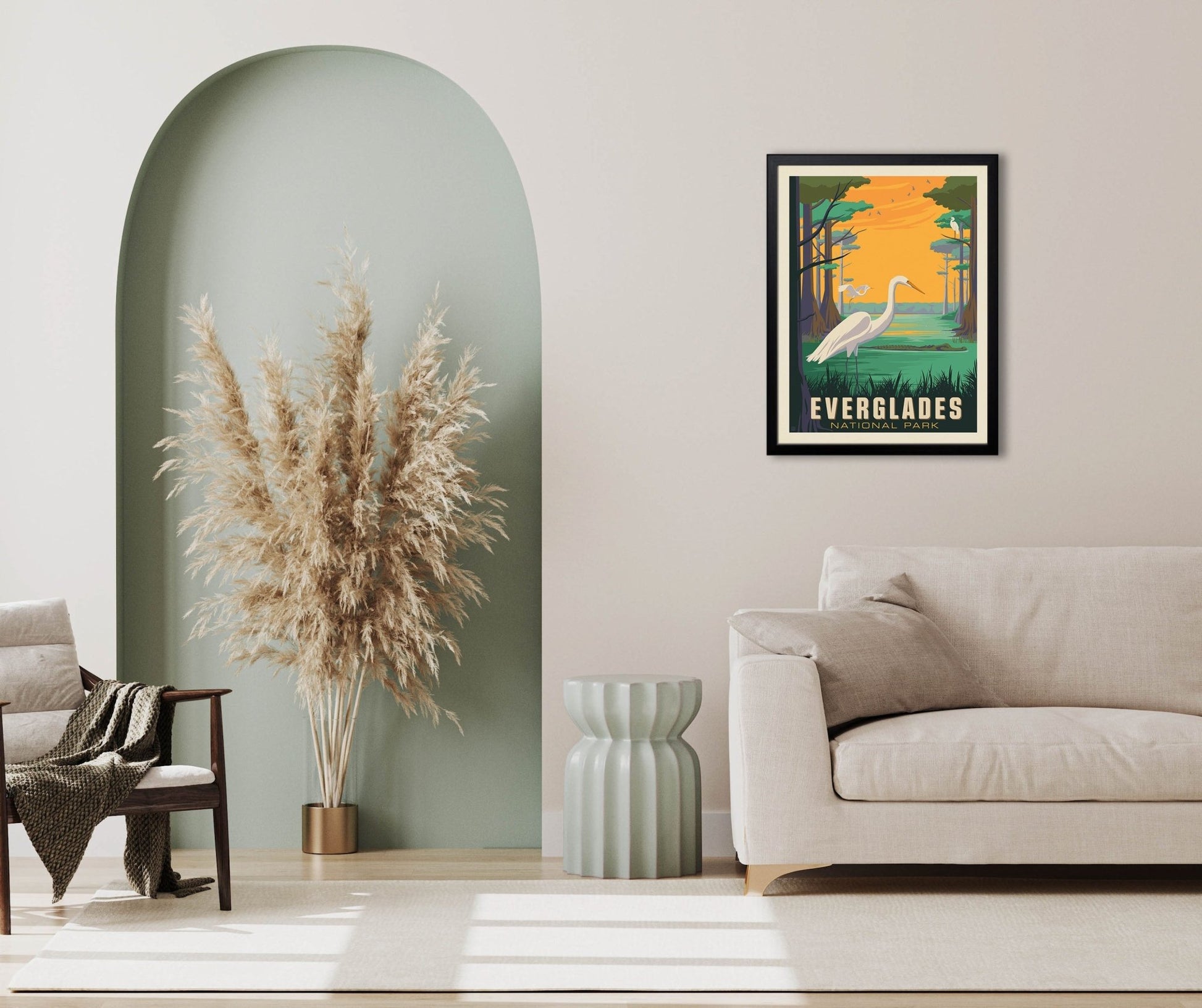Everglades National Park: Great Egrets (63 National Parks) Art Print - Wander Together Outfitters