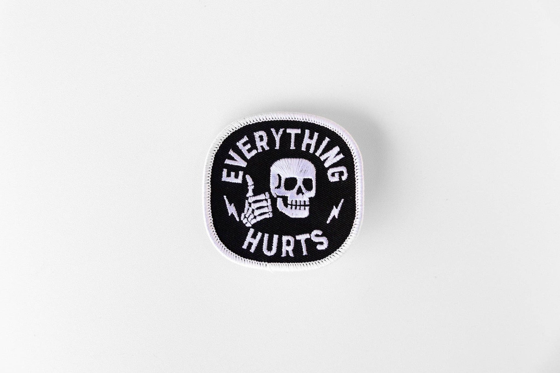 "Everything Hurts" Embroidered Iron On Patch - Wander Together Outfitters