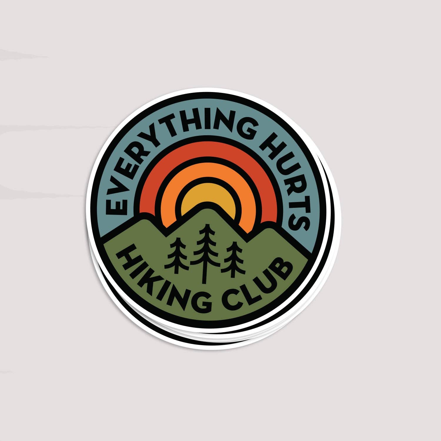 "Everything Hurts" Hiking Club Sticker - Wander Together Outfitters