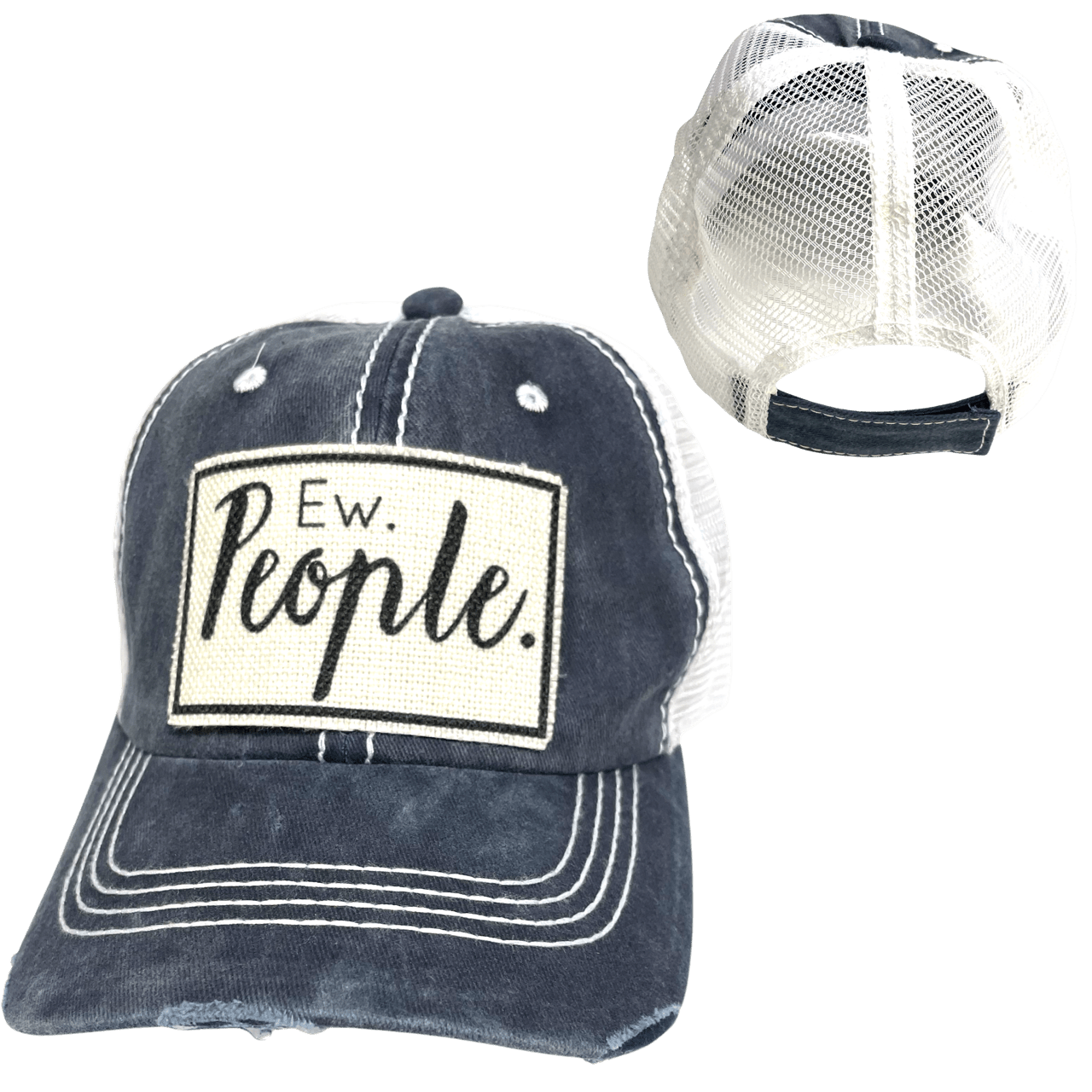 “Ew, People” Distressed Unisex Cap - Wander Together Outfitters