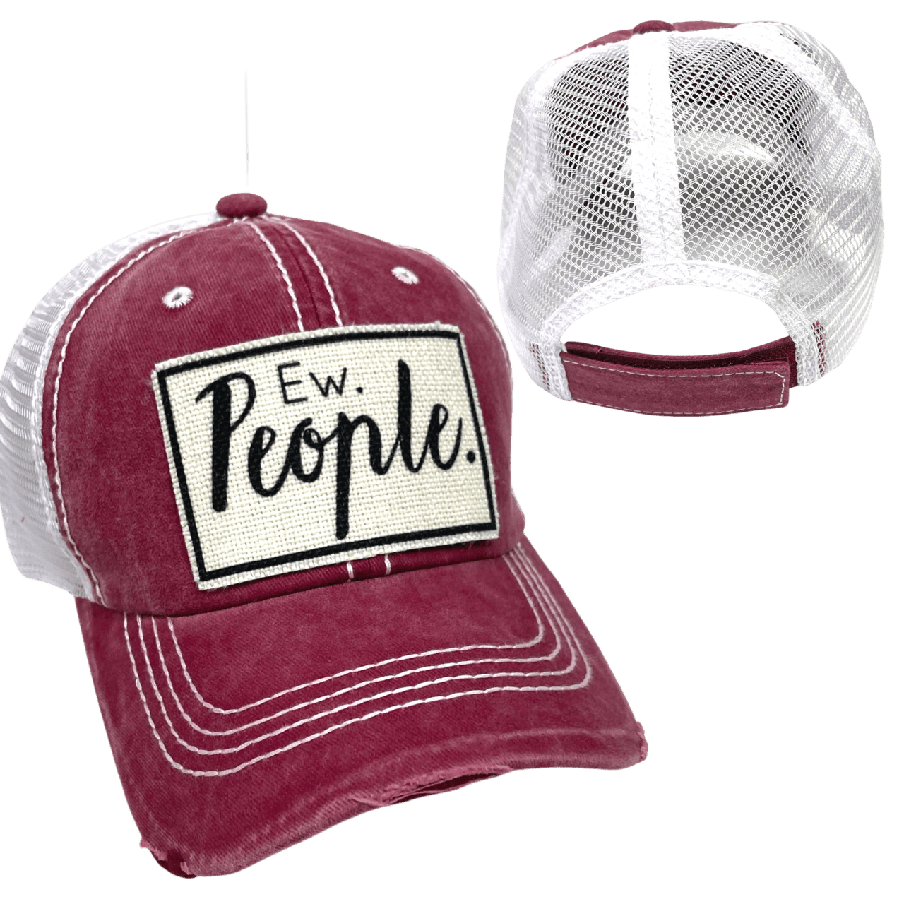 “Ew, People” Distressed Unisex Cap - Wander Together Outfitters