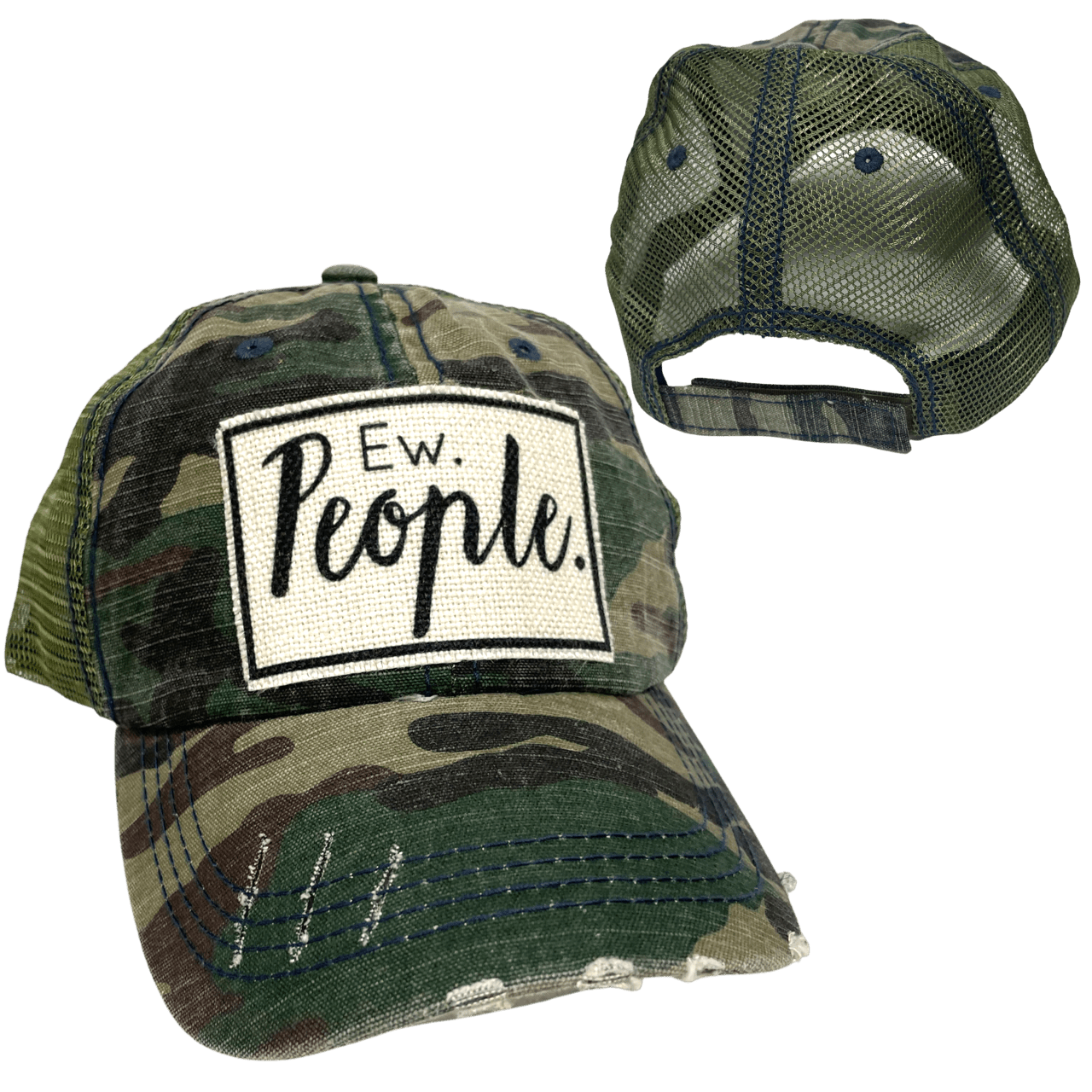 “Ew, People” Distressed Unisex Cap - Wander Together Outfitters