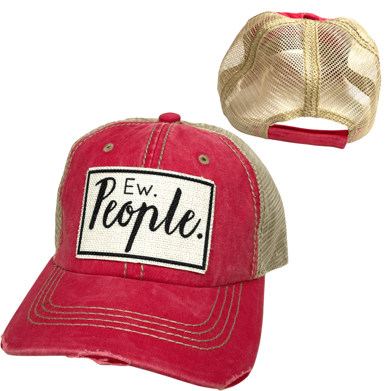 “Ew, People” Distressed Unisex Cap - Wander Together Outfitters