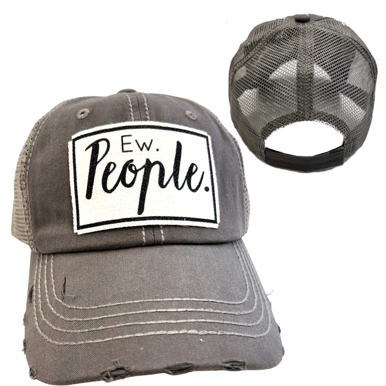 “Ew, People” Distressed Unisex Cap - Wander Together Outfitters