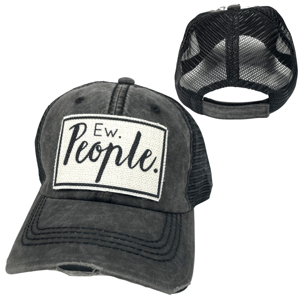 “Ew, People” Distressed Unisex Cap - Wander Together Outfitters