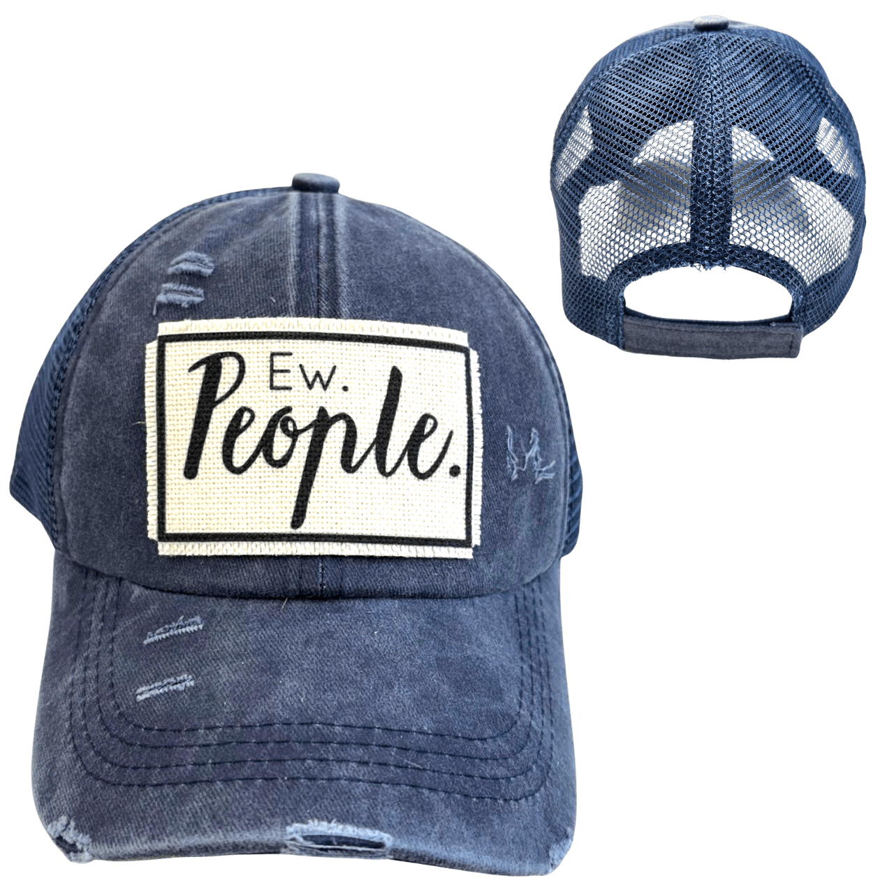 “Ew, People” Distressed Unisex Cap - Wander Together Outfitters
