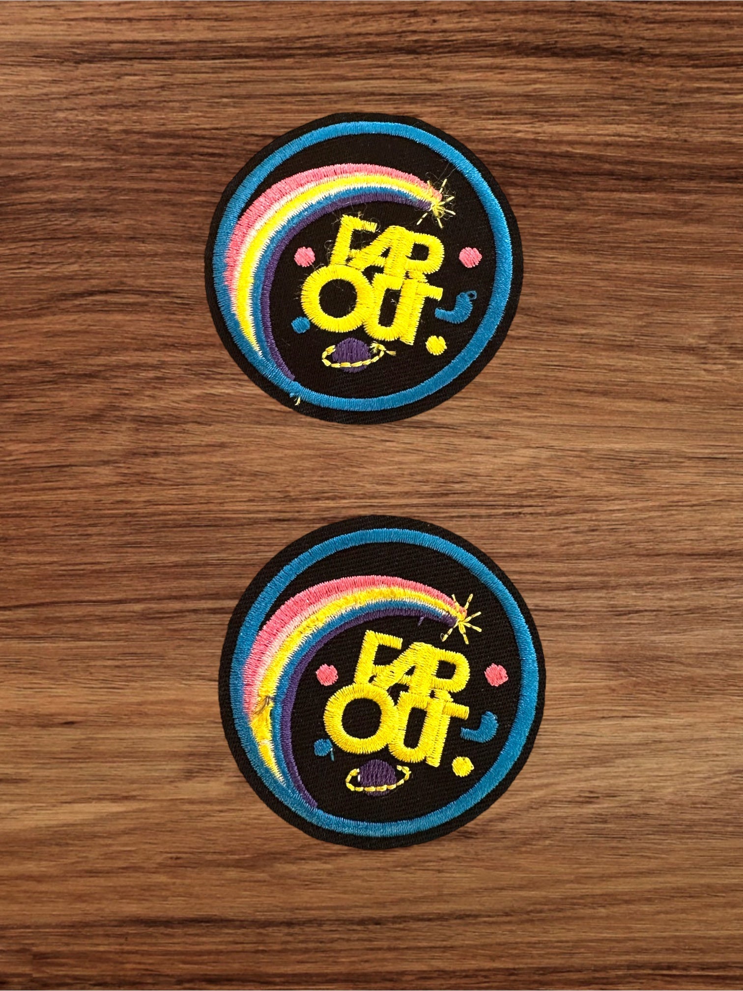 “Far Out” Embroidered Iron On Patch - Wander Together Outfitters