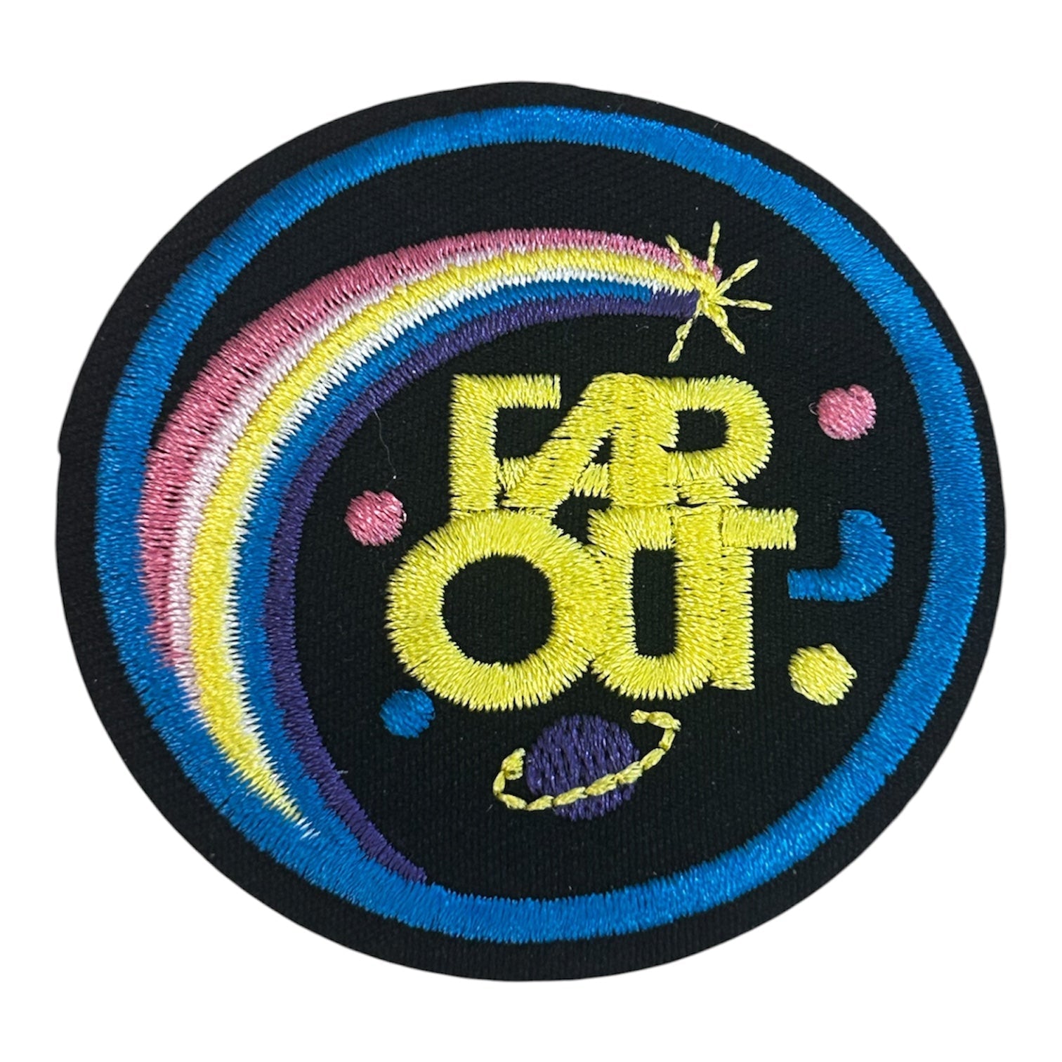 “Far Out” Embroidered Iron On Patch - Wander Together Outfitters