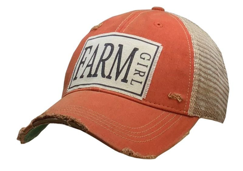 "Farm Girl" Distressed Vintage Trucker Cap - Wander Together Outfitters
