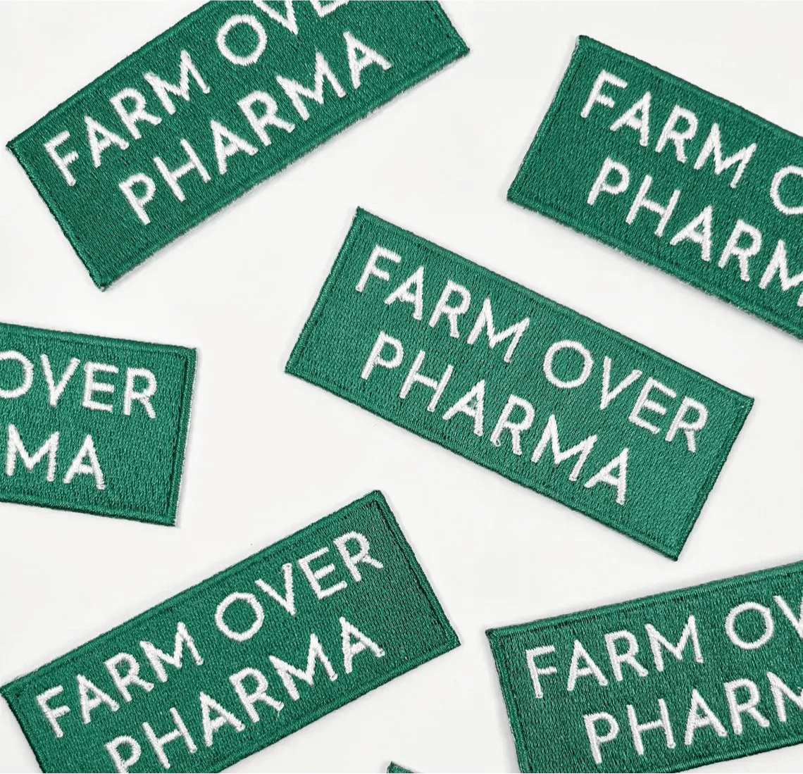 Farm Over Pharma Embroidered Iron On Patch Organic Farm - Wander Together Outfitters