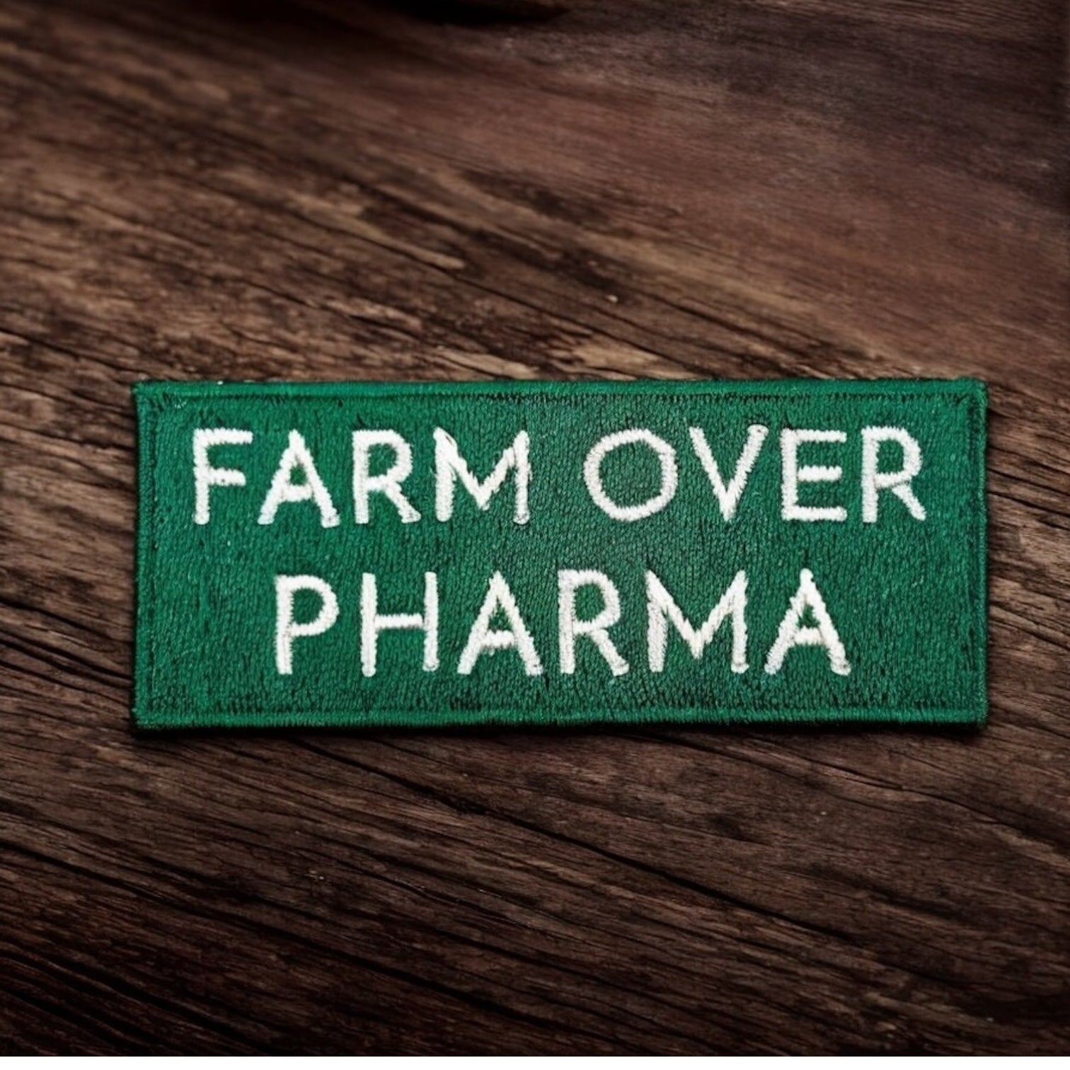 Farm Over Pharma Embroidered Iron On Patch Organic Farm - Wander Together Outfitters