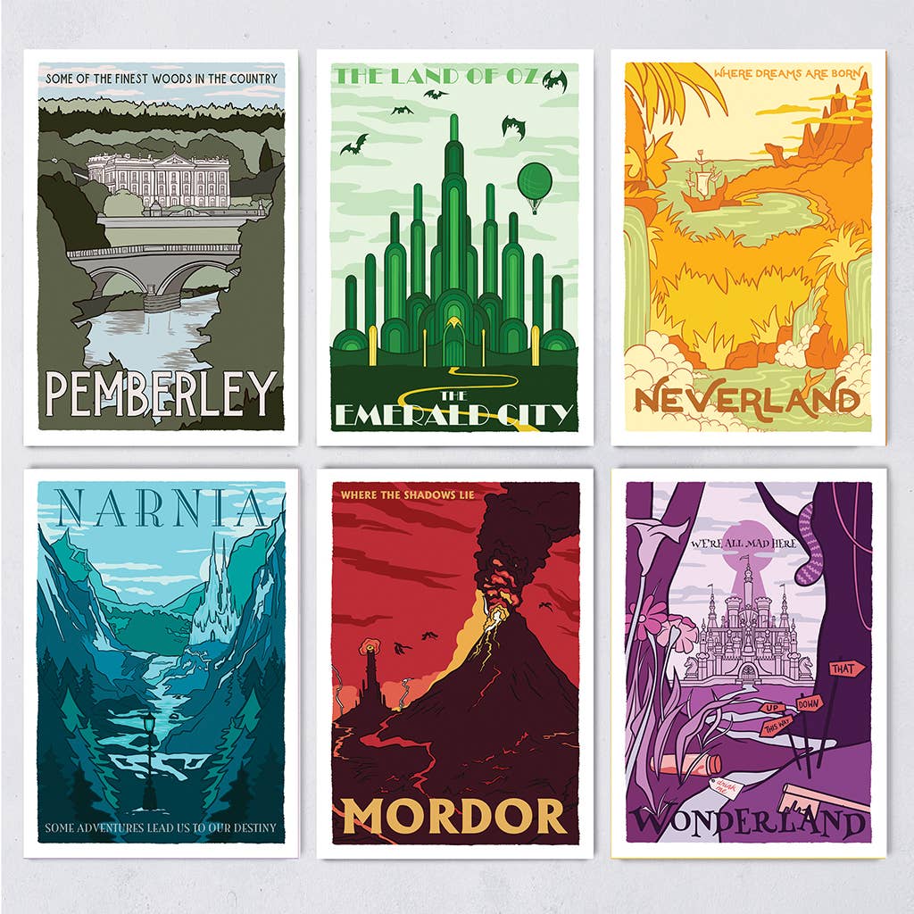 Fictional Travel Postcard Set - Twelve Pack - Wander Together Outfitters