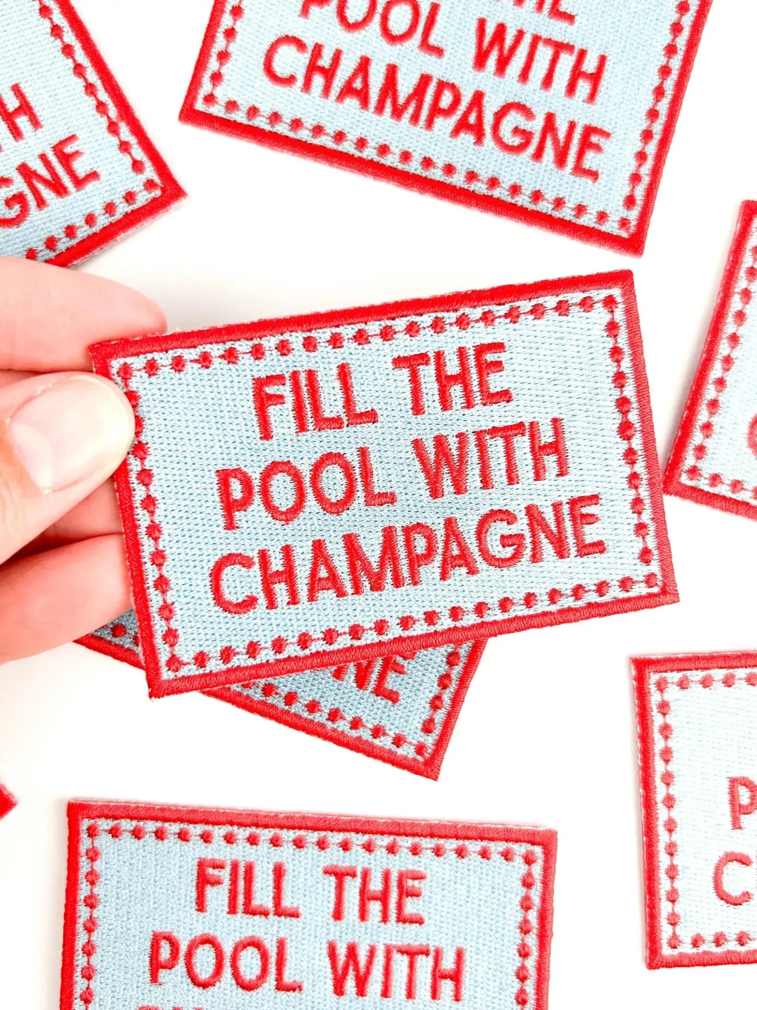 "Fill the Pool with Champagne" iron On Patch - Wander Together Outfitters