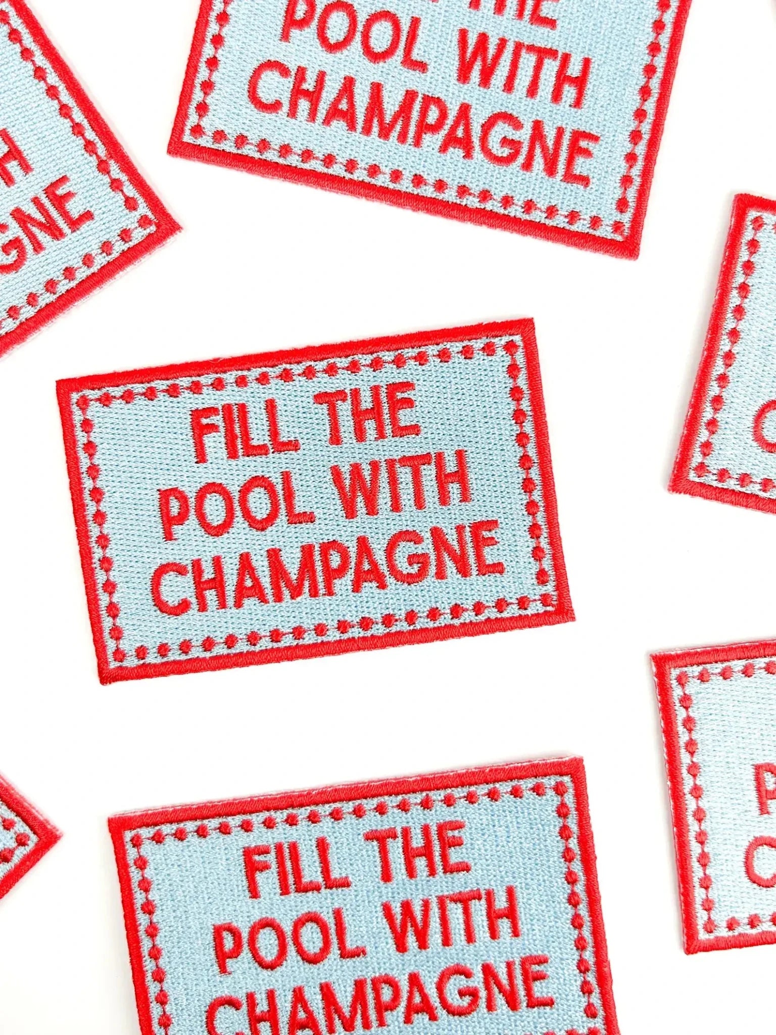 "Fill the Pool with Champagne" iron On Patch - Wander Together Outfitters