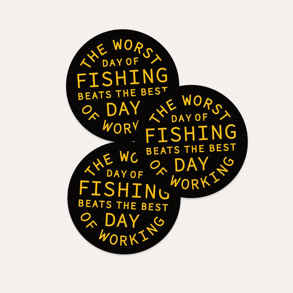 "Fishing Beats Working" Vinyl Sticker - Wander Together Outfitters