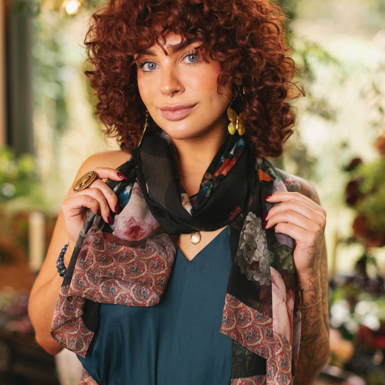 Flight of Fancy Floral Hummingbird Scarf - Wander Together Outfitters