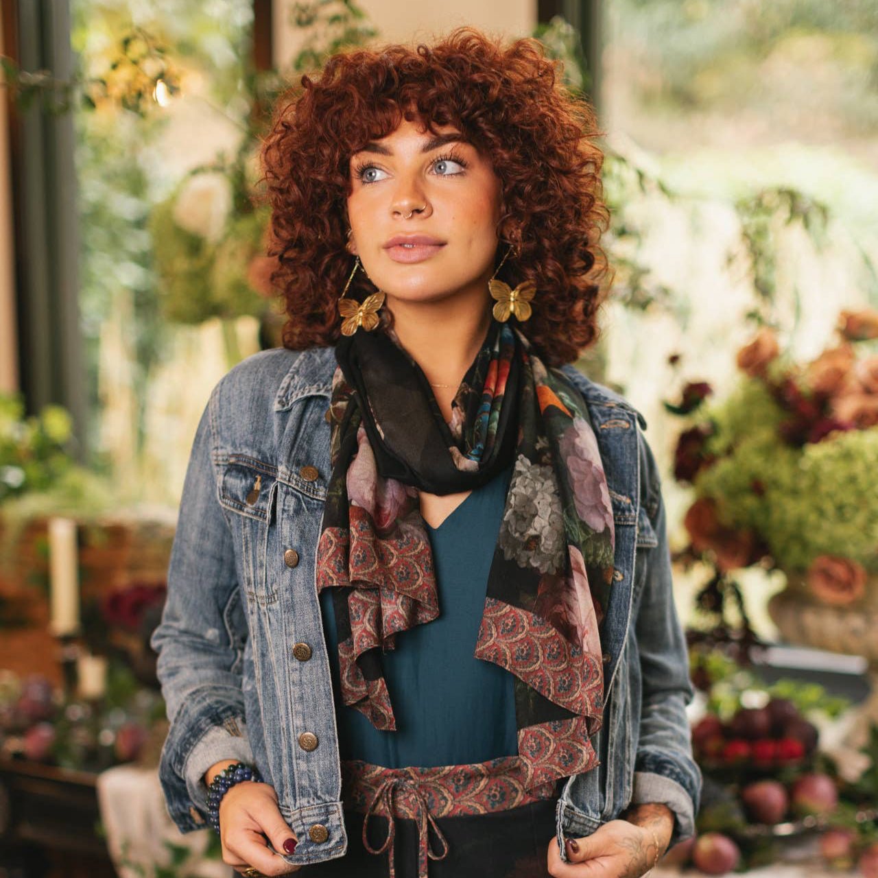 Flight of Fancy Floral Hummingbird Scarf - Wander Together Outfitters