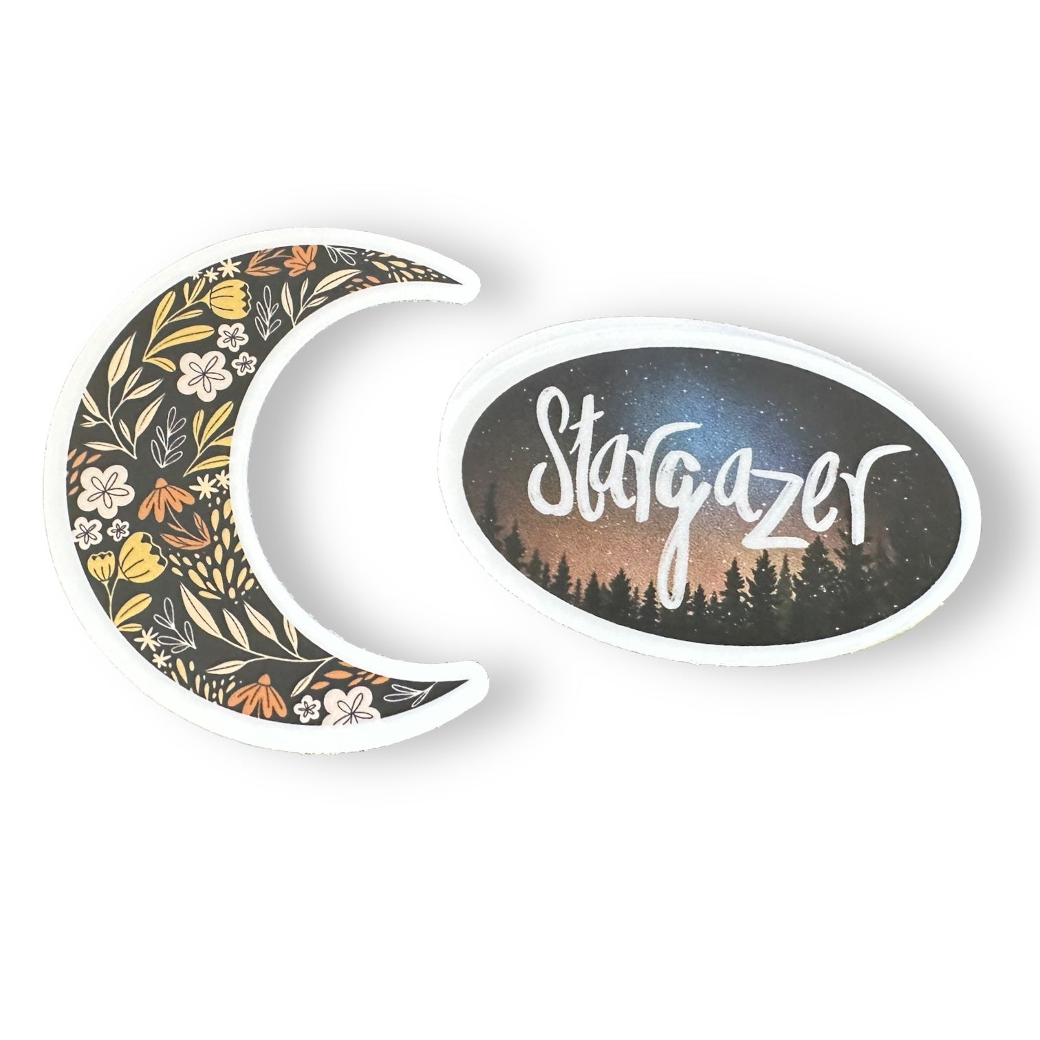 Floral Moon Sticker - Wander Together Outfitters