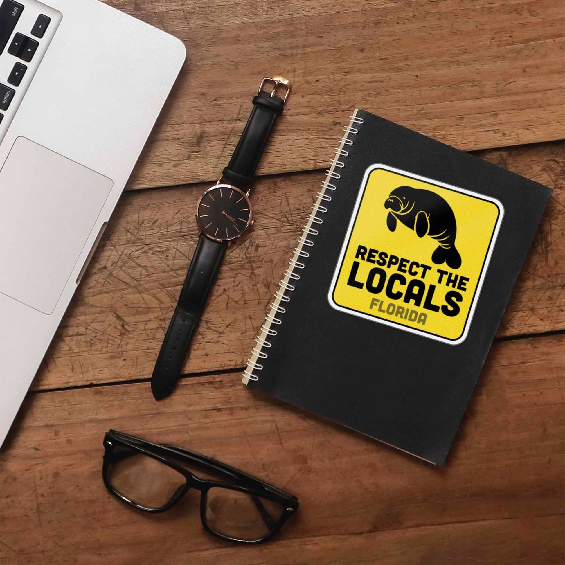 Florida Respect the Locals Manatee Sticker - Wander Together Outfitters