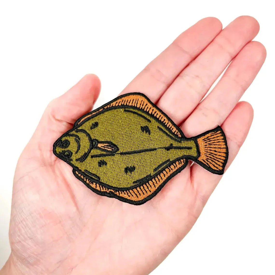 Flounder Embroidered Iron - On Patch Fishing, Coastal, Angler - Wander Together Outfitters
