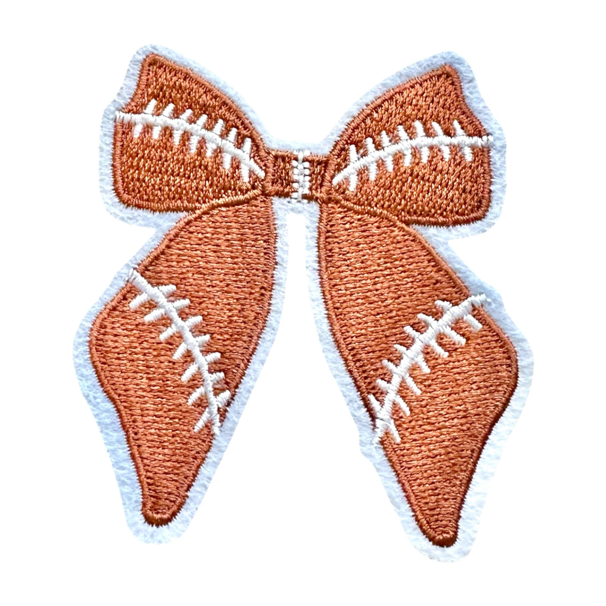 Football Bow Iron On Patch - Wander Together Outfitters