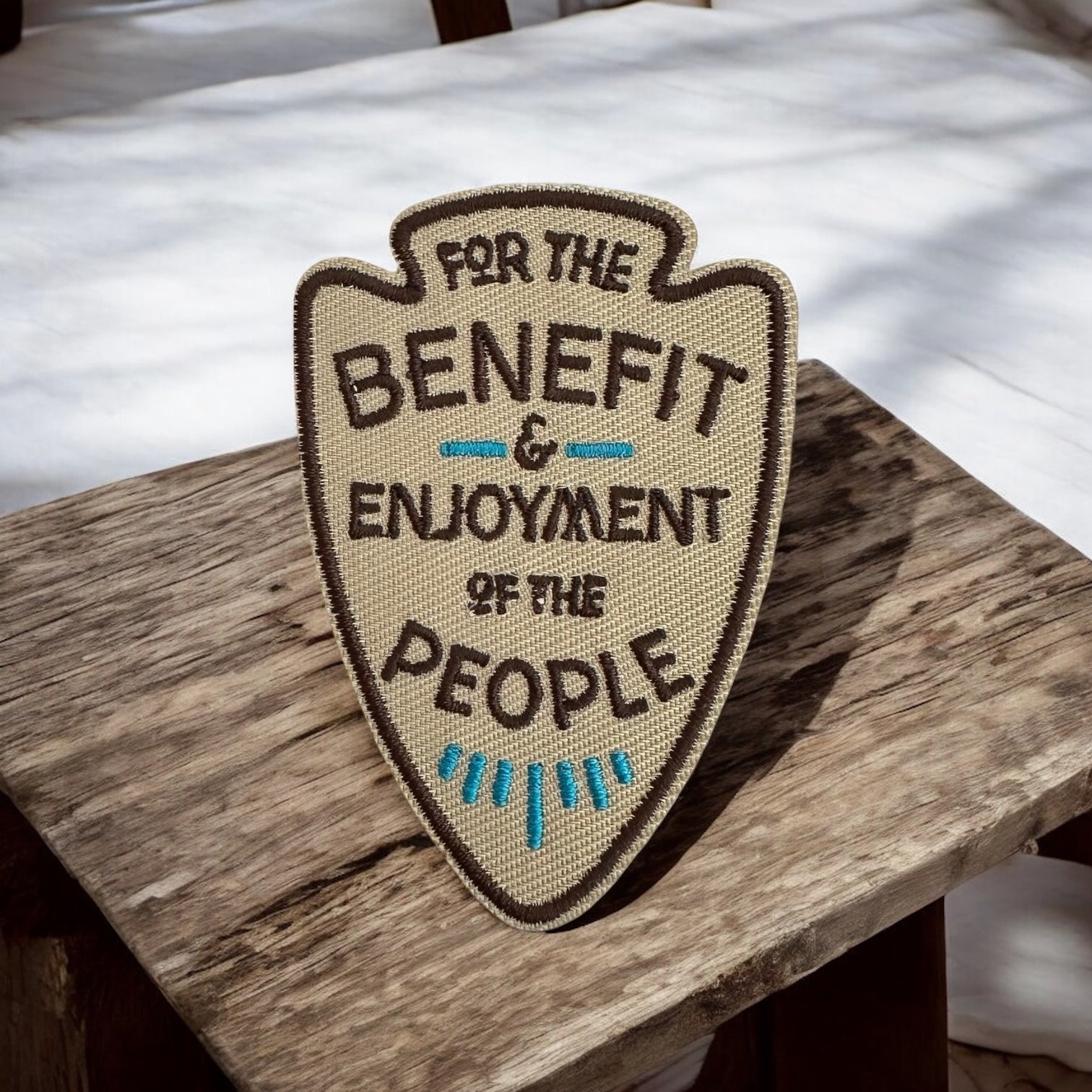 “For The Benefit & Enjoyment Of The People” National Park Arrowhead Iron On Patch - Wander Together Outfitters