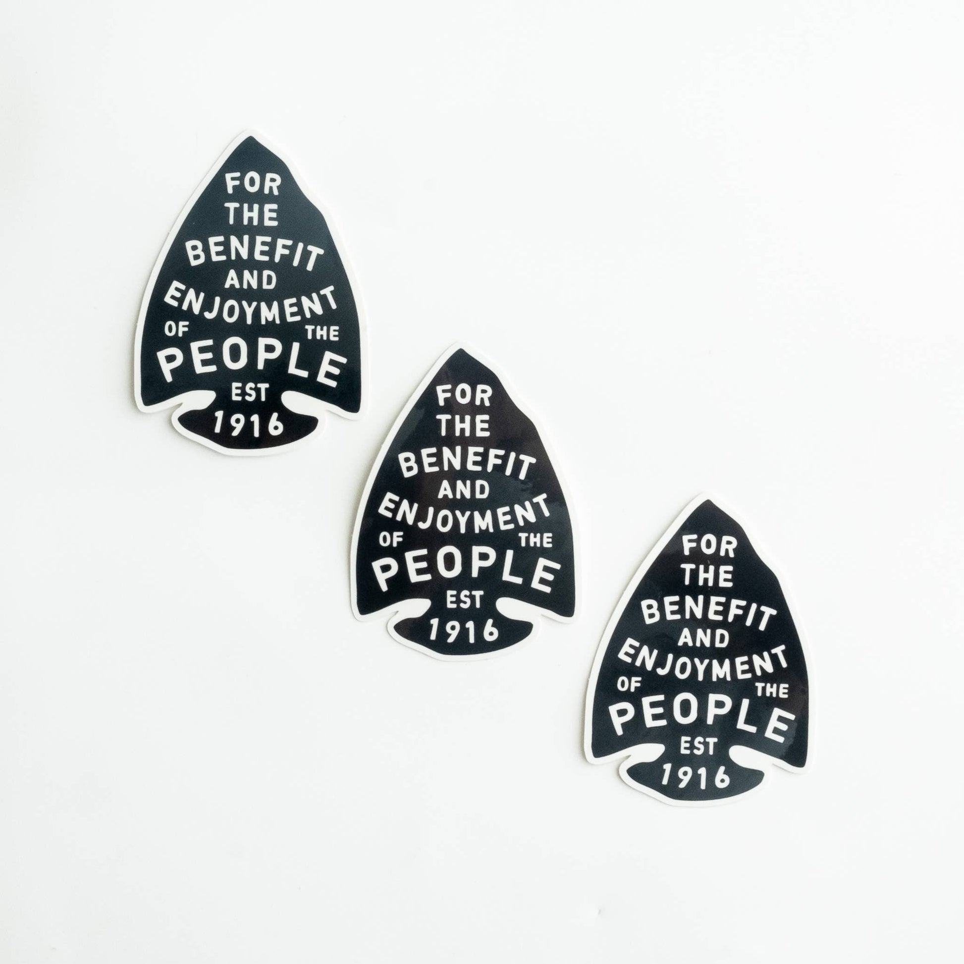"For the Benefit & Enjoyment of the People" national Park Arrowhead Vinyl Sticker - Wander Together Outfitters