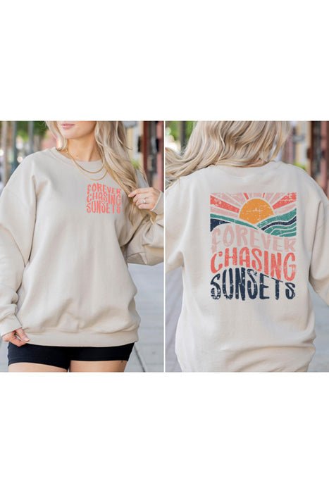 "Forever Chasing Sunsets" Sweatshirt (Various Colors) - Wander Together Outfitters