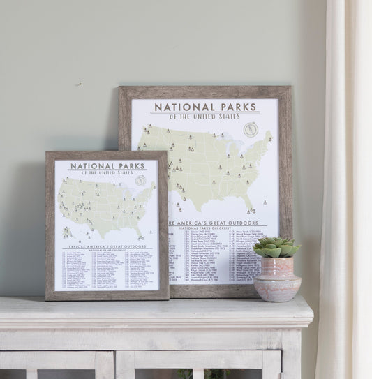 Framed National Parks Checklist (63 Parks) - Wander Together Outfitters