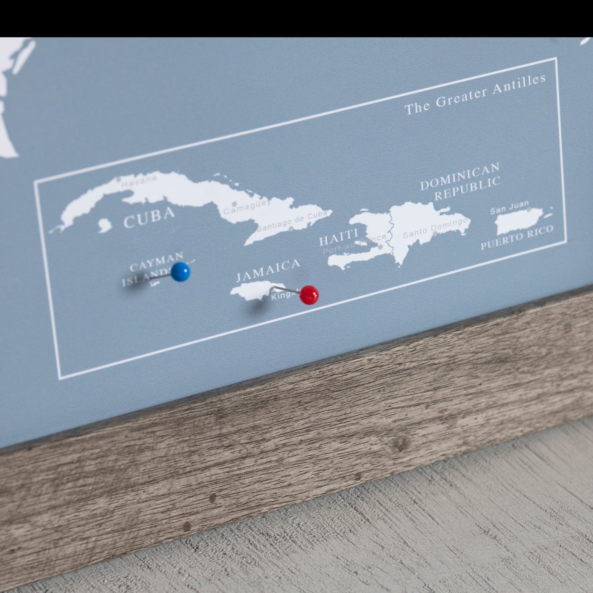 Framed USA Push Pin Map (Slate Blue) With Frame - Wander Together Outfitters