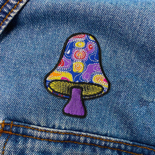 Funky Mushroom Iron On Patch - Wander Together Outfitters