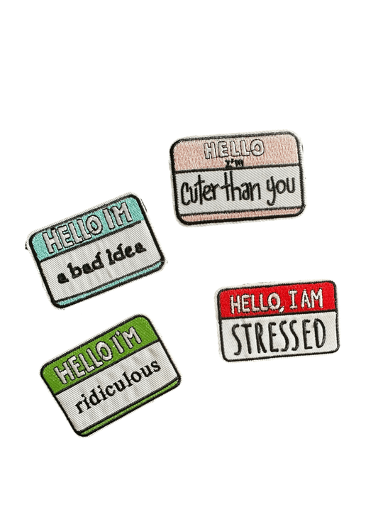 Funny Sarcastic "Hello" Iron On Patches - Wander Together Outfitters