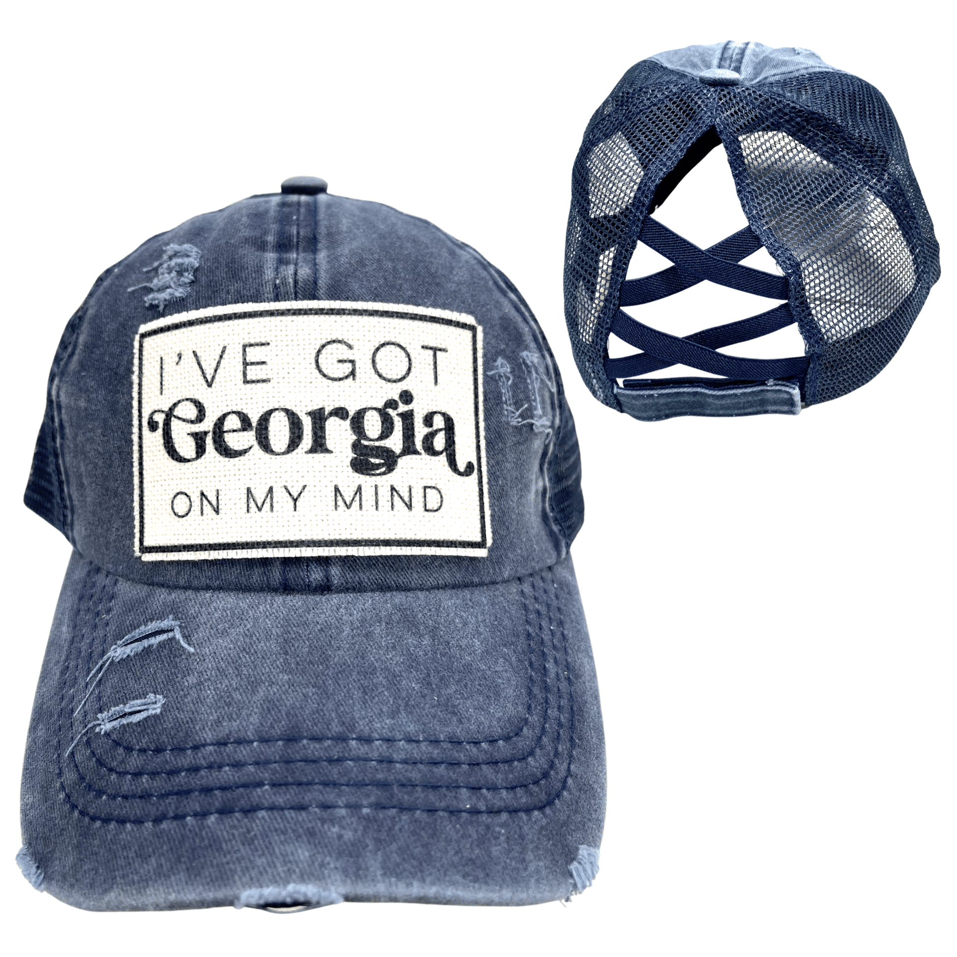 “Georgia on My Mind” Distressed Unisex Cap - Wander Together Outfitters