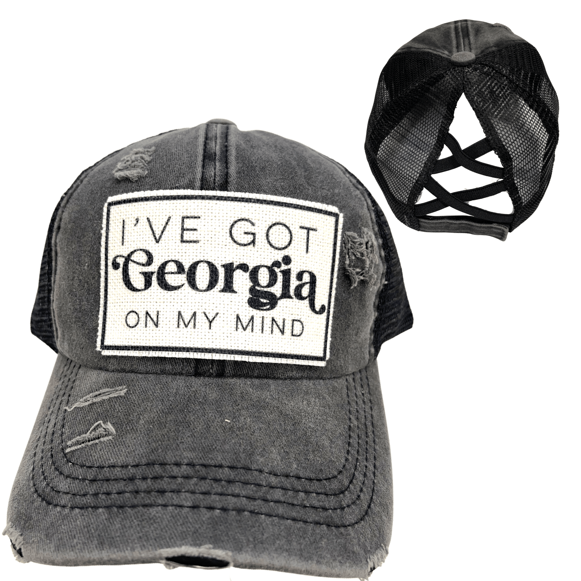 “Georgia on My Mind” Distressed Unisex Cap - Wander Together Outfitters