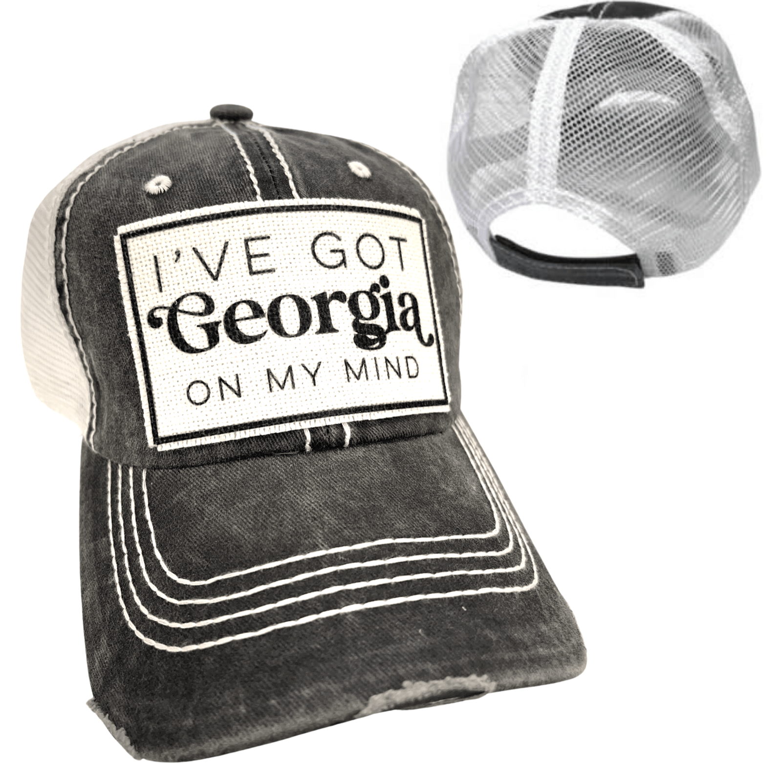 “Georgia on My Mind” Distressed Unisex Cap - Wander Together Outfitters