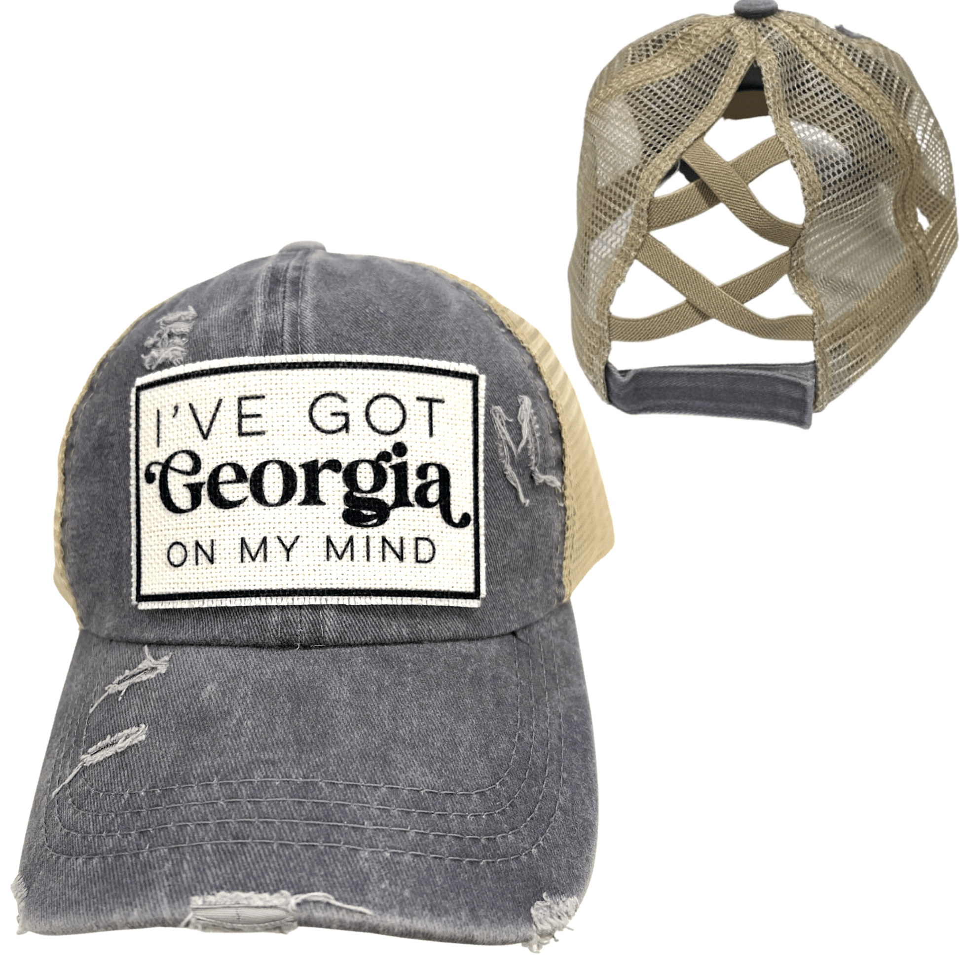 “Georgia on My Mind” Distressed Unisex Cap - Wander Together Outfitters