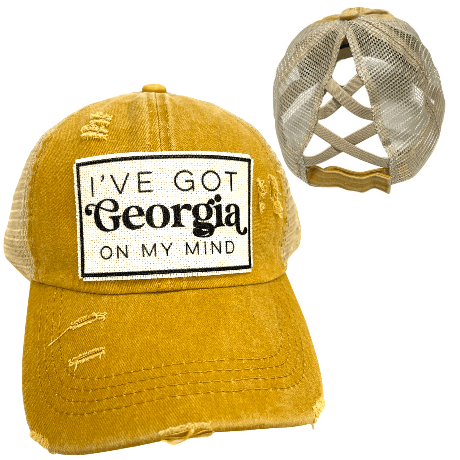 “Georgia on My Mind” Distressed Unisex Cap - Wander Together Outfitters