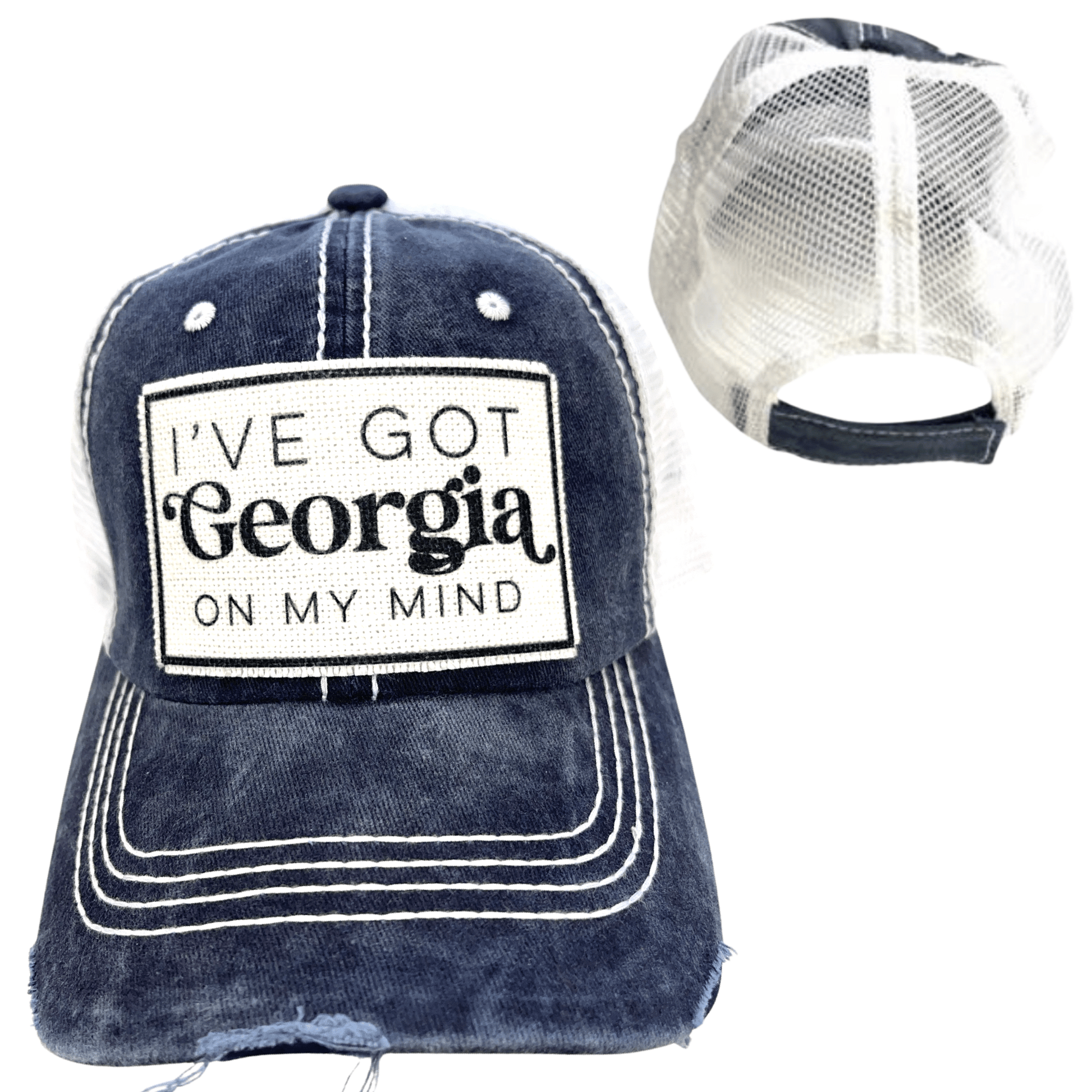 “Georgia on My Mind” Distressed Unisex Cap - Wander Together Outfitters