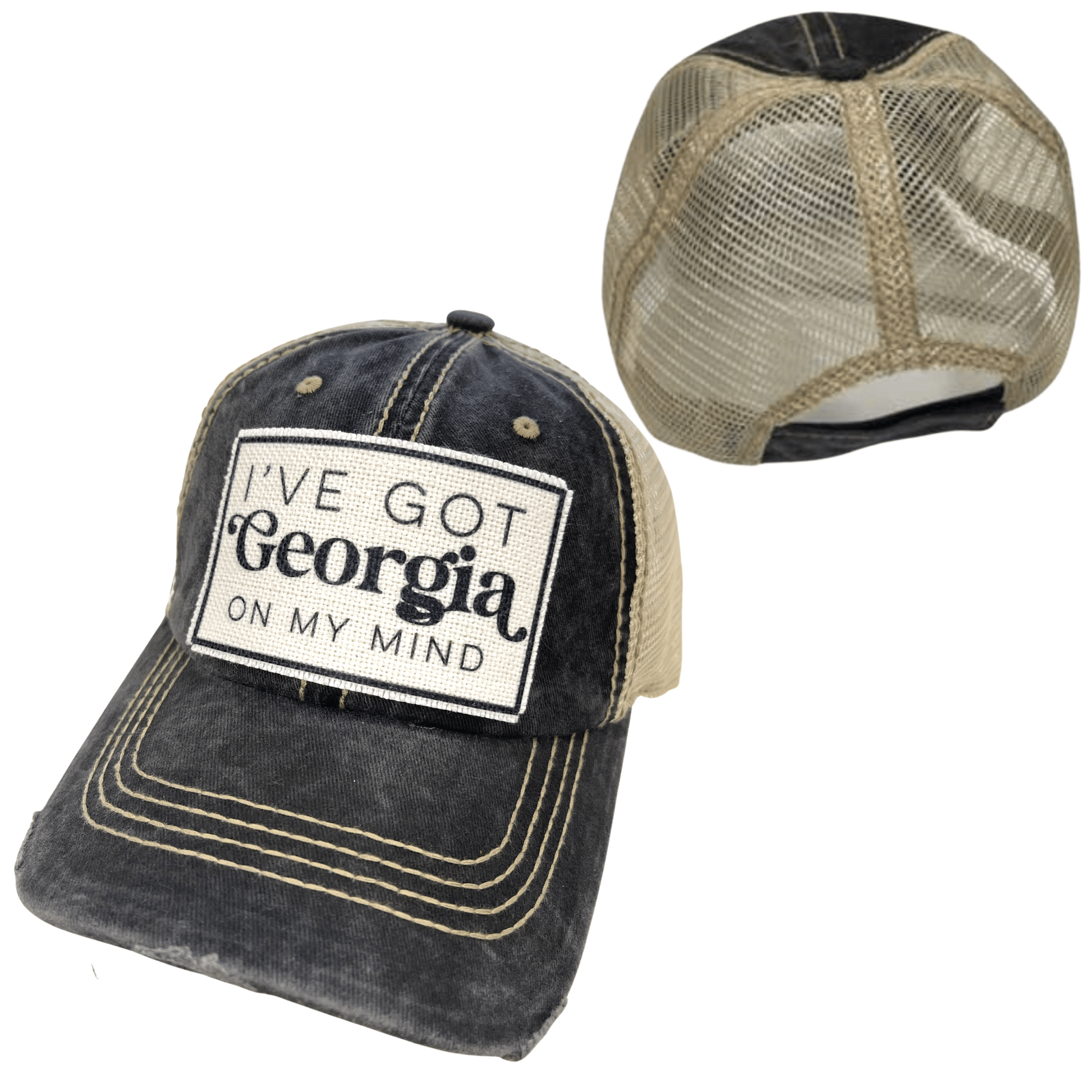 “Georgia on My Mind” Distressed Unisex Cap - Wander Together Outfitters