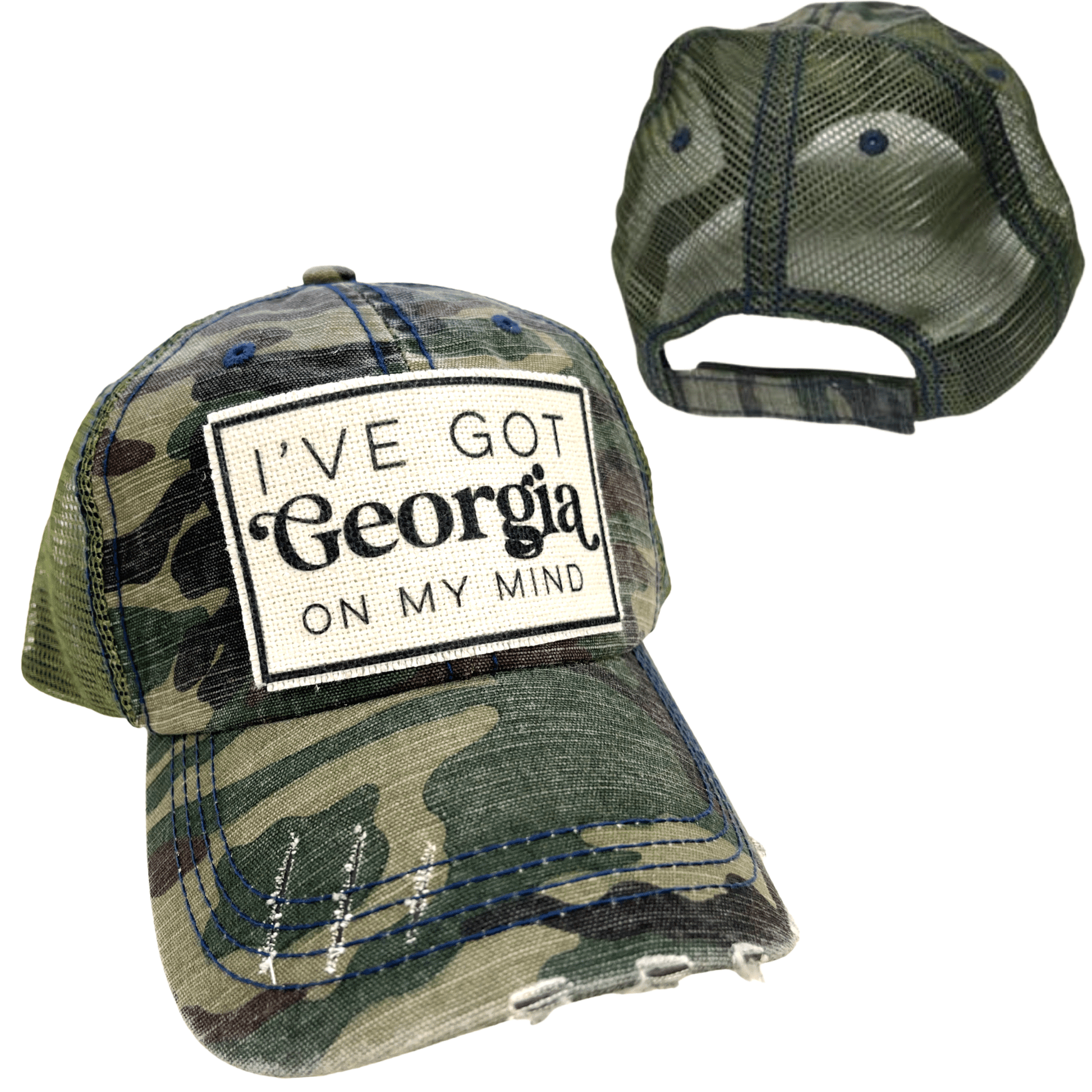 “Georgia on My Mind” Distressed Unisex Cap - Wander Together Outfitters