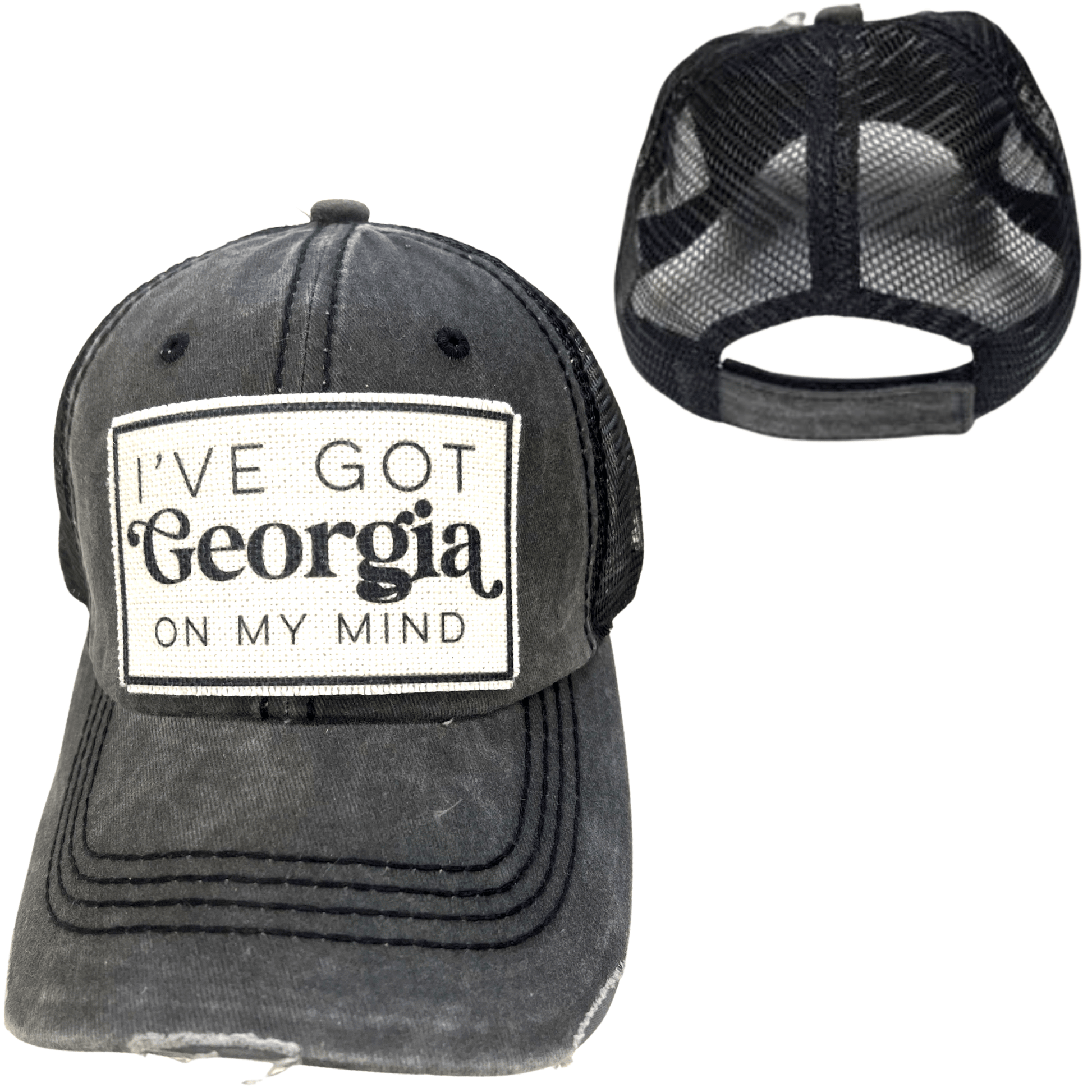 “Georgia on My Mind” Distressed Unisex Cap - Wander Together Outfitters