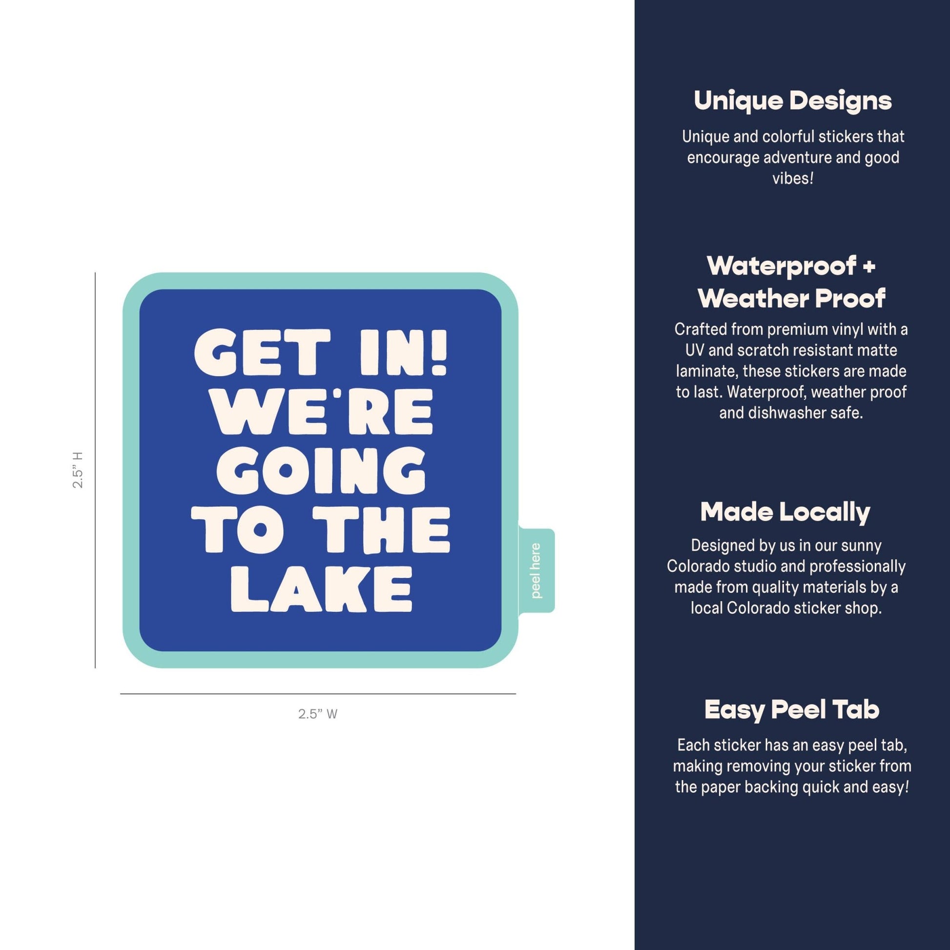 “Get In! We're Going To The Lake” Vinyl Sticker - Wander Together Outfitters