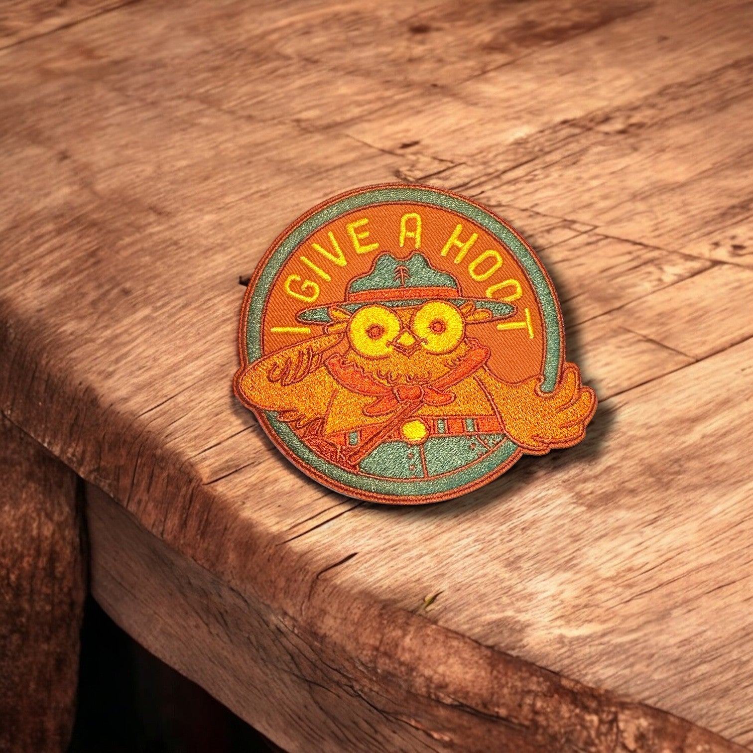 “Give A Hoot” Woodsy Owl Large Round Iron On Patch - Wander Together Outfitters