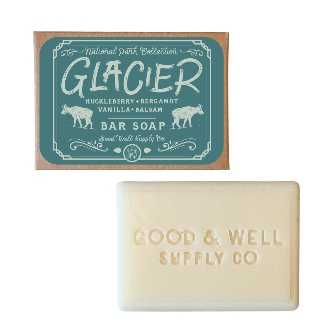 Glacier National Park Bar Soap (Huckleberry, Bergamot, Balsam Fir, Vanilla) - Wander Together Outfitters