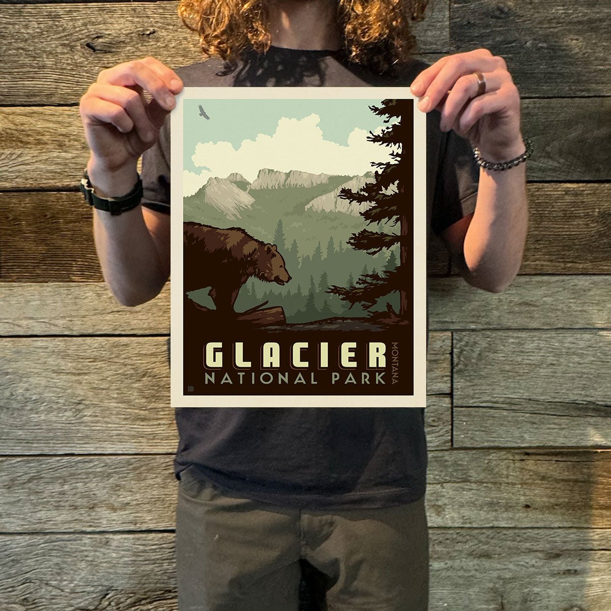 Glacier National Park: Bear Art Print - Wander Together Outfitters