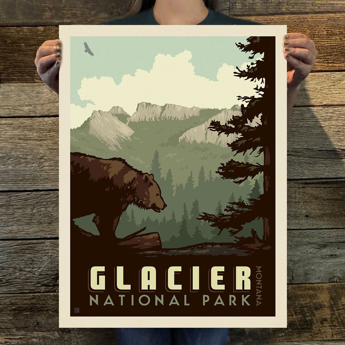 Glacier National Park: Bear Art Print - Wander Together Outfitters